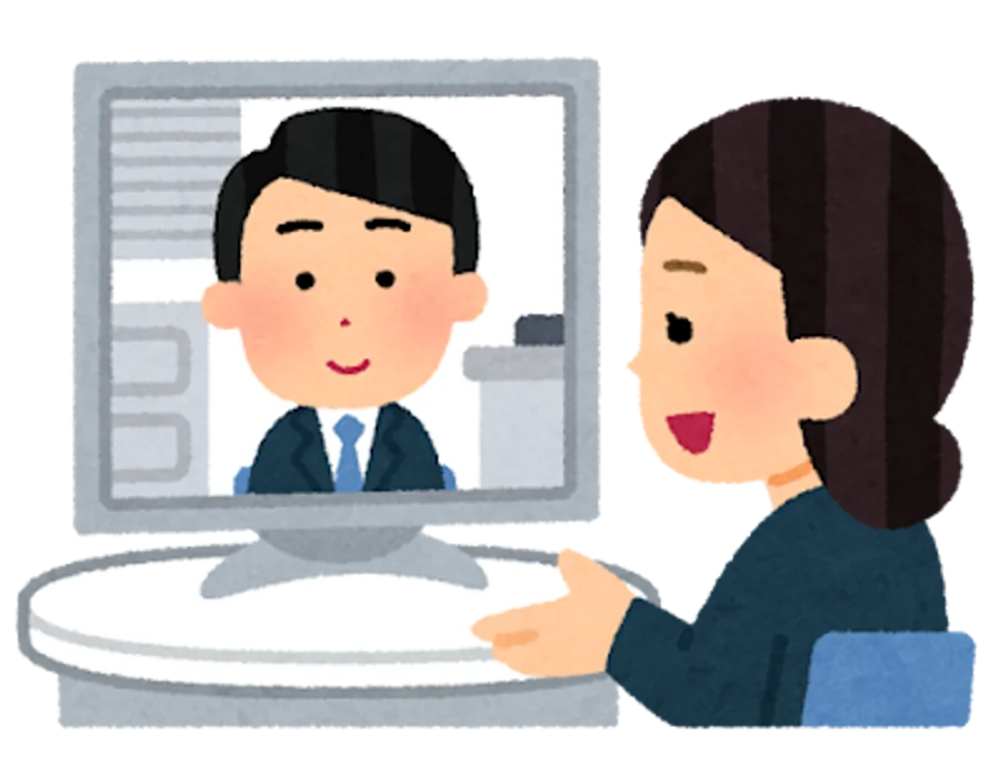 A student on a video call with a tutor